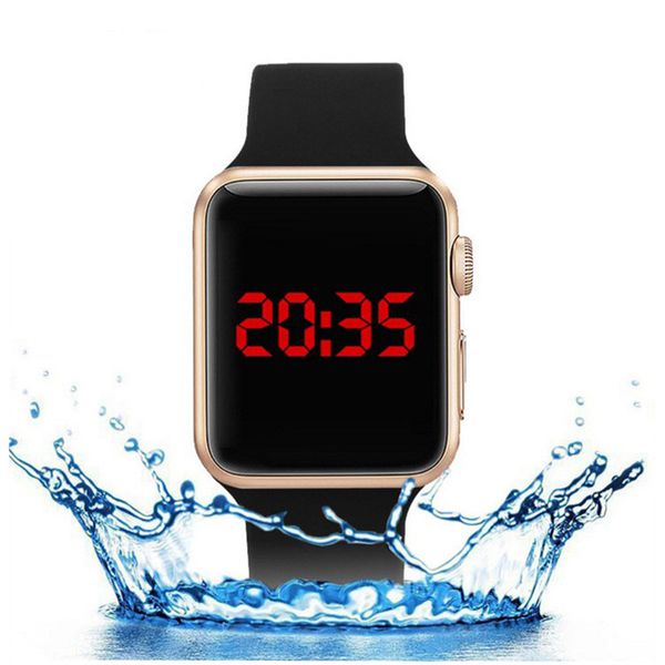 

upgraded waterproof men sport led digital watches men's casual electronic clock man silicone army watch bayan kol saati, Slivery;brown