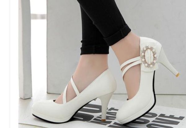 

2019 women's shoes in spring and autumn with new style high heel fine heel round head waterproof table@7079, Black