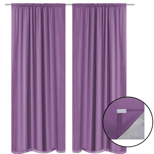 

blackout curtains 2 pcs double layer 140x175 cm lilac other home textile