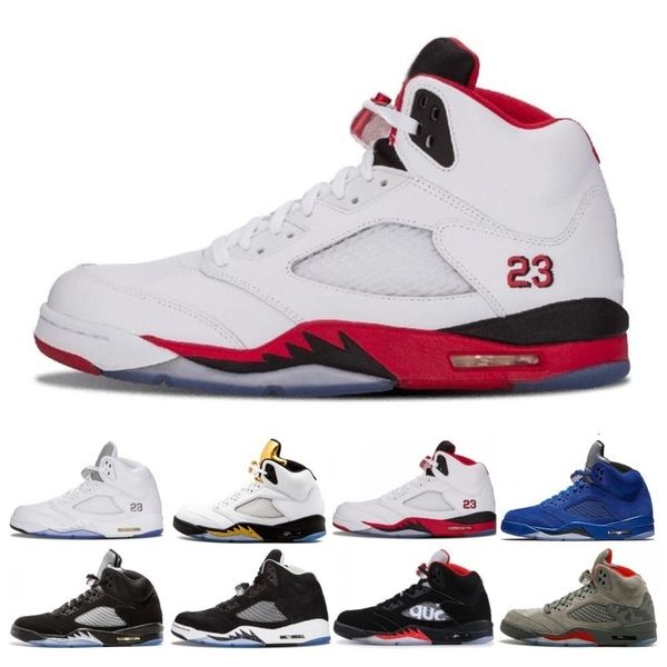 

basketball shoes 5 5s men women bred light aqua laney red blue suede white cement metallic black mens athletic sport sneaker size 36-47