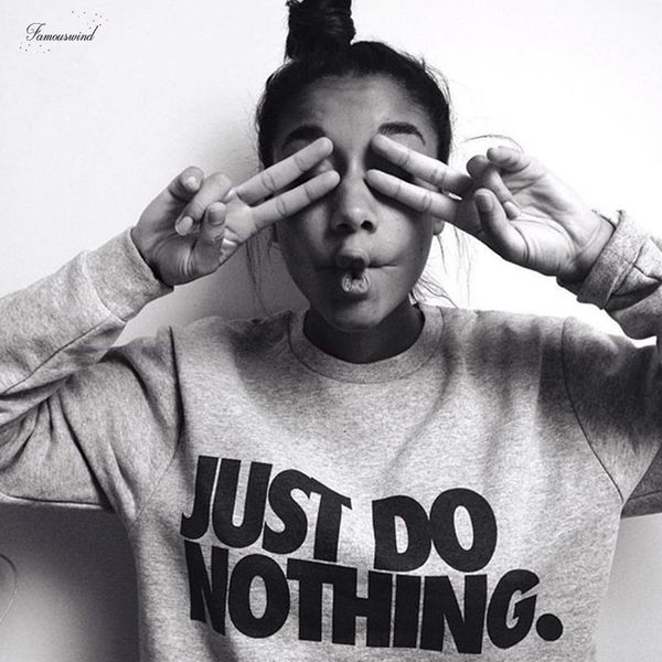 

just do nothing mujer half fashion women casual long sleeve hoodie jumper pullover sweatshirt shirt hoodies sudaderas women, Black