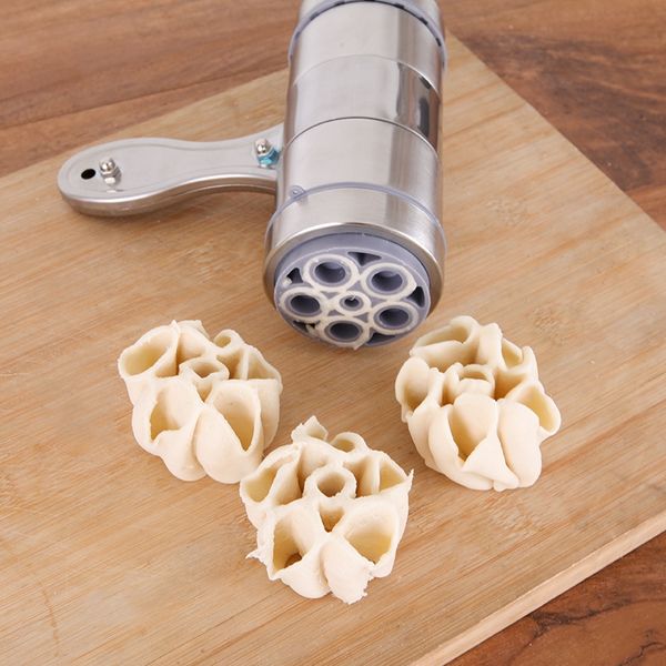 

050 kitchen stainless steel manual pasta machine hand pressure noodle machine noodle maker with 5 models 13.8*13.5*6cm manual noodle makers