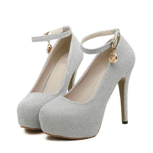 

bling beige women pumps platform high luxury rhinestone pumps ankle strap brand designer rubber shoes for women, Black