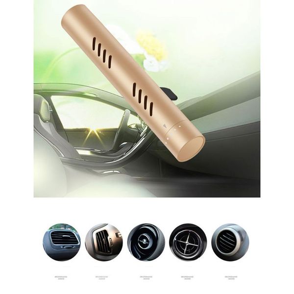 

aluminum alloy car air freshener tube fragrance diffuser perfume vent clip purifying refresh scent elegant decor accessory #306