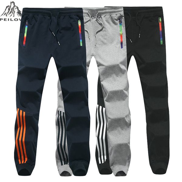 

spring autumn men casual sweatpants 2020 mens sportswear joggers striped pants fashion male skinny slim fitted gyms harem pants, Black