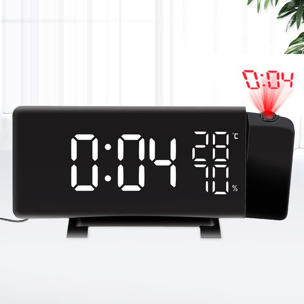

rotating projection digital clock led temperature / hygrometer clock radio fm electronic deskscreen curved alarm