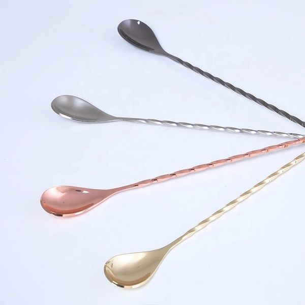 

bartender tools stainless steel mixing bar spoon cocktail metal spoon dinnerware sets