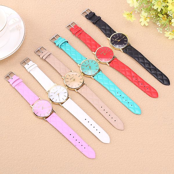 

2019 new ladies faux ladies dress watch, casual leather buckle quartz watch relogios feminino, Slivery;brown