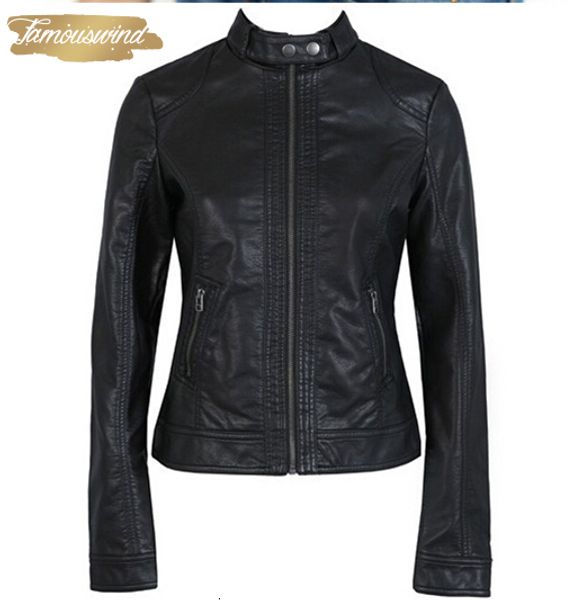 

new fashion jacket european fashion leather jacket cleaning single pu womens leather motorcycle temale womens leat, Black