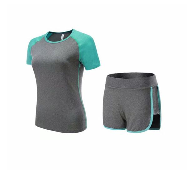 

yoga clothes training set women's tennis red two-piece set fitness suit quick-dry slim fit gym running sports clothing wholesale