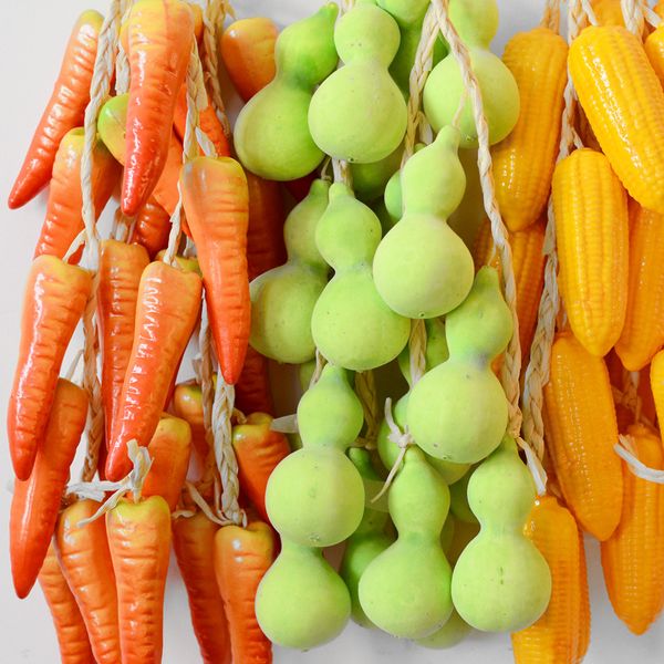 

artificial foam vegetables flowers chili potato garlic corn tomatoes fruit fake plants wall hanging home decoration pendant kitchen decor