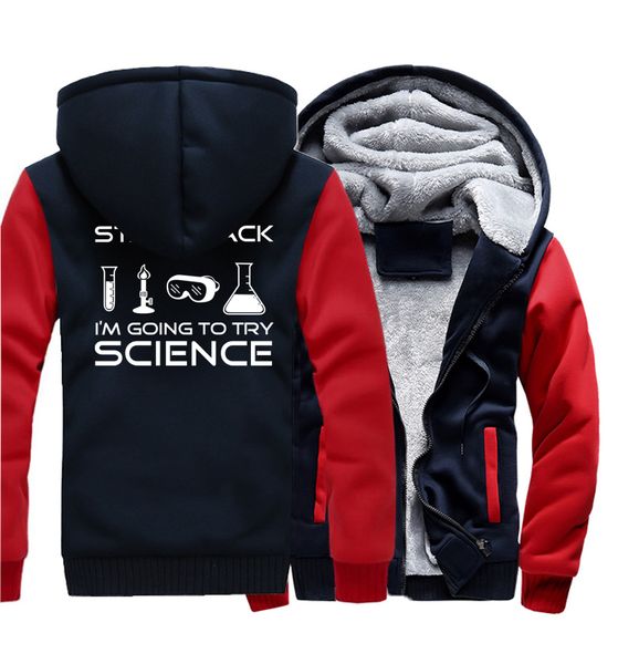 

men's sportswear hoody 2017 new fashion thick hoodies print stand back i'm going to try science casual hip hop sweatshirt hoody, Black