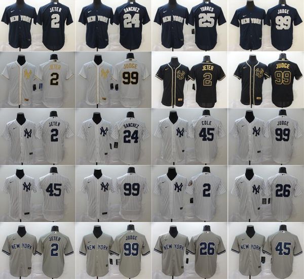 

2020 flexbase baseball 45 gerrit cole jersey men 26 dj lemahieu 99 aaron judge 25 gleyber torres 24 gary sanchez 2 derek jeter, Blue;black