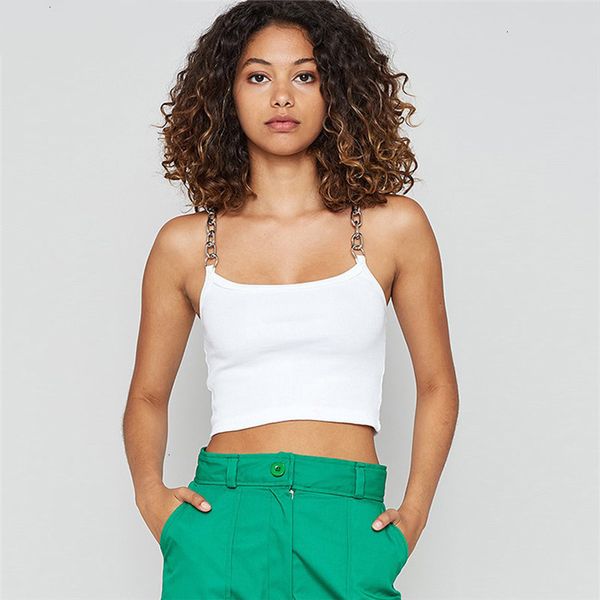 

woman tanks new summer sling tank women sleeveless solid crop casual fashion camisole street short tees, White