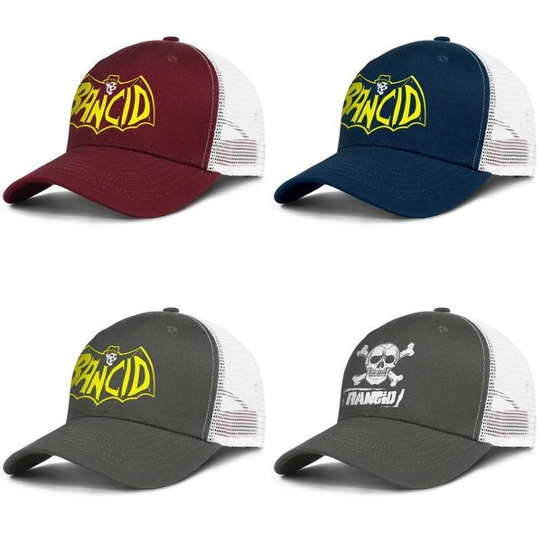 

music rancid skull white logo mens and womens adjustable trucker meshcap custom fashion baseball cute stylish baseballhats batman punk, Blue;gray