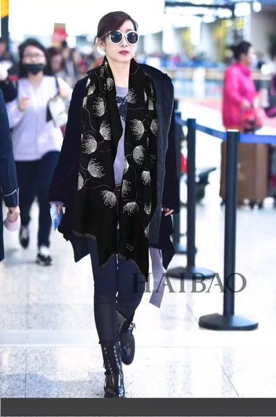 

566562 19 autumn and winter ladies thin cashmere scarf french ladies long scarf diamond print decorative fashion shawl 5 stars, Blue;gray