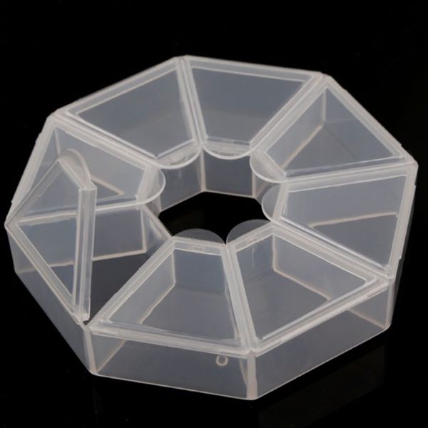 

8 grids plastic clear nail tips decoration container storage box case holder