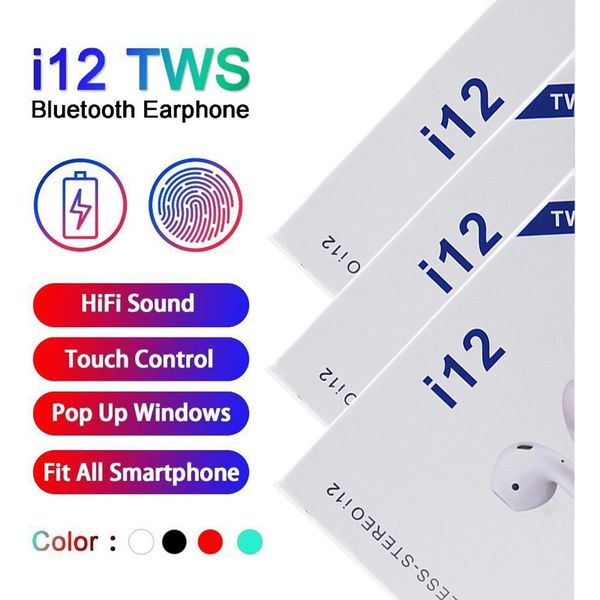 

I12 tw bluetooth 5 0 head et tw wirele earphone twin earbud tereo headphone portable earbud pk for i10 i20 tw i30 i60 i14