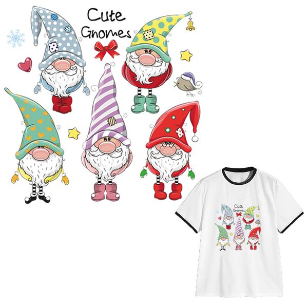 

clothing badges patches cute gnomes iron on fashion diy accessory stickers heat transfer clothes iron on patch christmas gift
