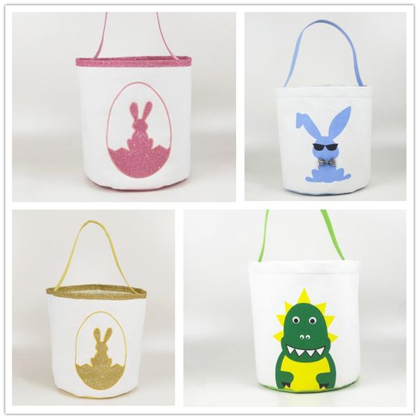 

easter buckets cute printed easter bunny basket kids lucky egg baskets child candy bags holiday fashion kid handbag toy storage bags wy520-l