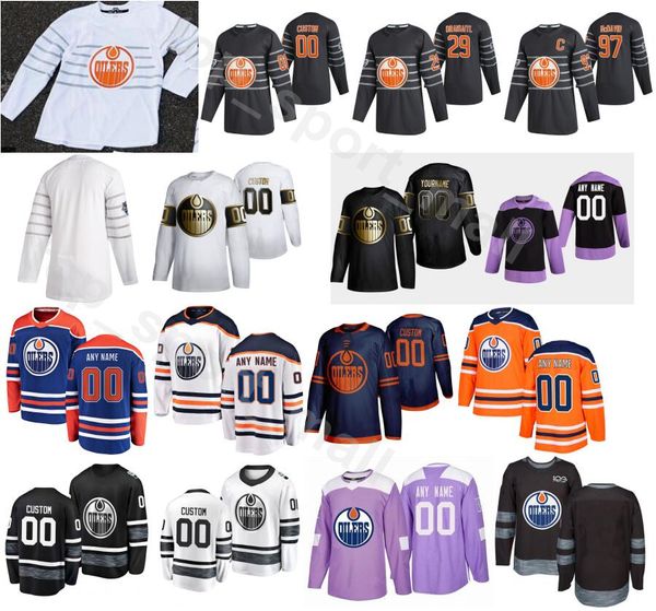 

2020 custom name golden edition edmonton oilers ice hockey 44 zack kassian jersey 93 ryan nugent-hopkins 25 darnell nurse 39 alex chiasson, Black;red