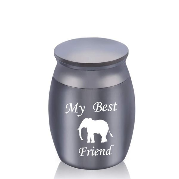 

cremation urns ashes holder keepsake lovely elephant memorial mini urn jar funeral urn pendant my friend 30 x 40mm, Silver