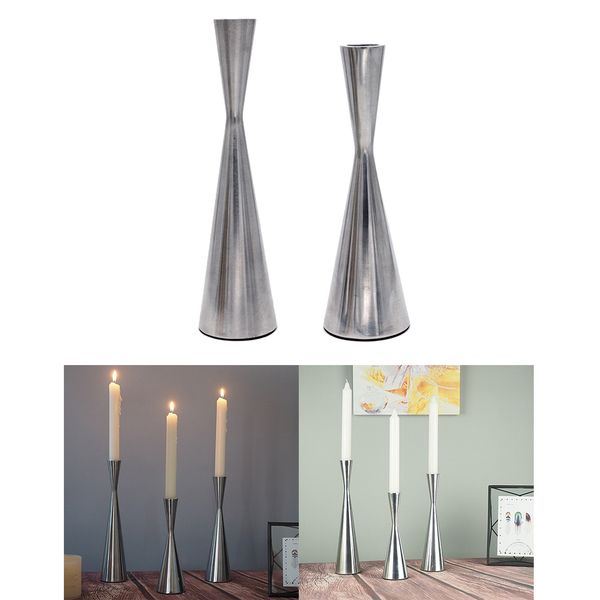 

2pcs столб ужин подсвечник подсвечник подставка для свадьбы decor silver