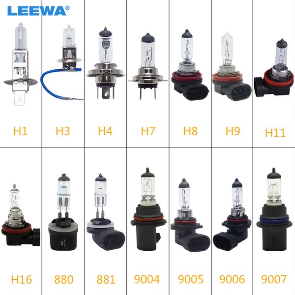 

leewa 20pcs автомобиля h1 h3 h4 h7 h8 h9 h11 9004 9005 9006 9007 h16 880 55w / 100w 12v белый противотуманки halogenbulb фар автомобиля ламп