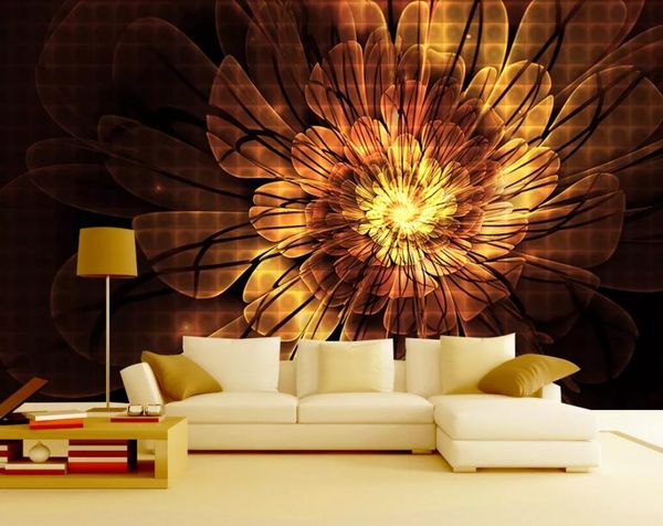 

fantasy metal flower tv background wall wallpaper for walls 3 d for living room