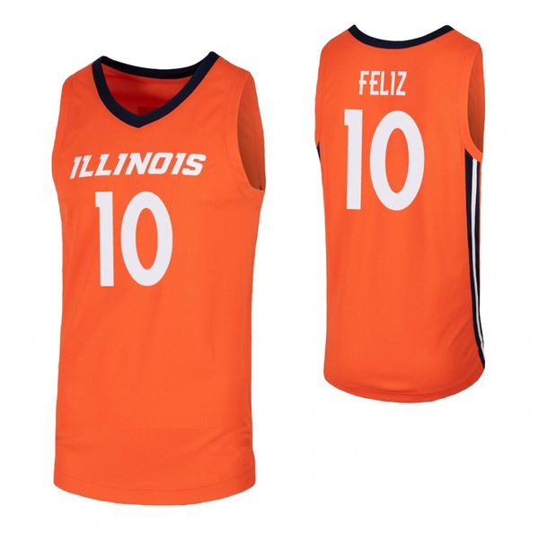 

alan griffin stitched youth illinois fighting illini ayo dosunmu andres feliz college 2020 new basketball jersey orange navy, Black