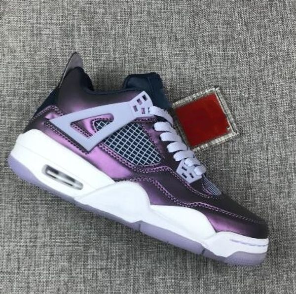 

2020 new 4s rush violet purple shinny leather mushroom retor nrg doodling purple men leather outdoor shoes size 40-47