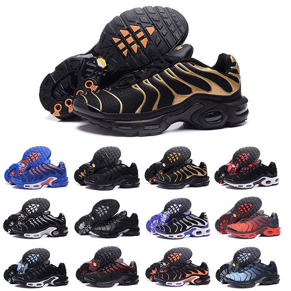 

новый оригинальный chaussure tn plus кроссовки для мужчин открытого тройных черного mens белого горячих тренажёров туризм спорт спортивных к