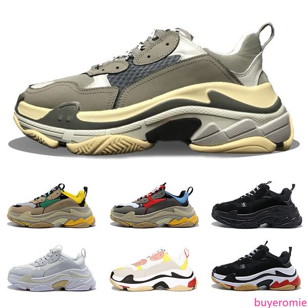 

fashion paris 17fw triple s casual dad shoes men women black red white green pink tennis increasing designer sneakers sports chaussures