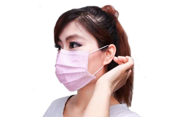 

civil mask waterproof dustproof breathable three layer black/white/pink mask mouth disposable face mask protection masks in stock 5