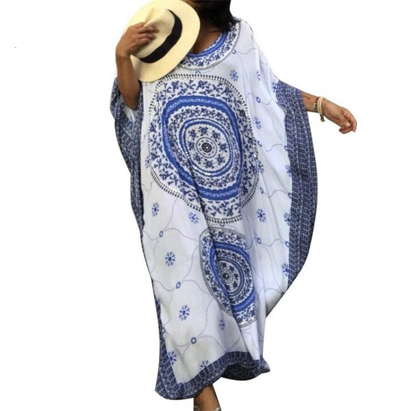 

women clothes women long maxi dresses women summer beach dress cotton print kaftan 2019 summer loose vintage boho beach long dress, Black;gray