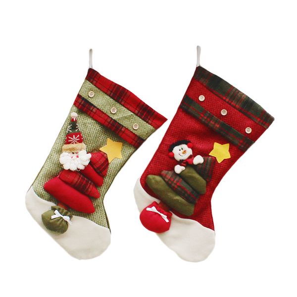 

christmas socks xmas hanging pendant decoration package storage snowman colorful cute candy bag home supplies gift