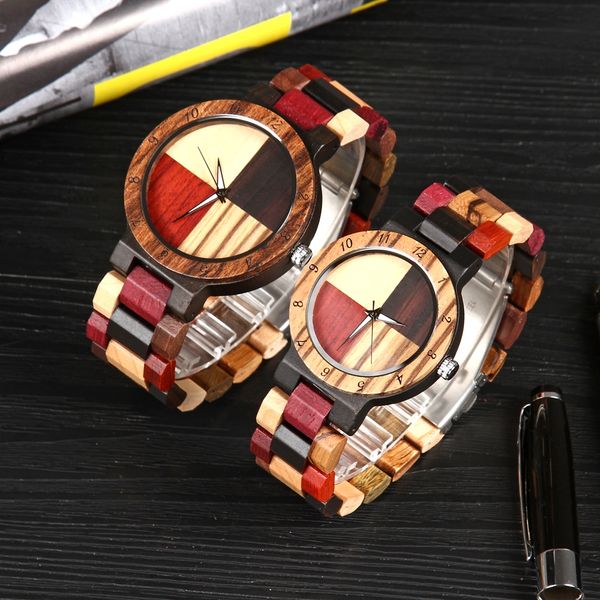 

bamboo wooden women watches bayan kol saati show date men wristwatch quartz ladies in wood relojes para hombre couple lover's, Slivery;brown