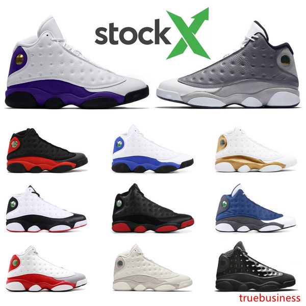 

stock x 2020 mens basketball shoes 13s court purple hyper royal atmosphere grey black cat he got game mens sports sneakers size 7-13