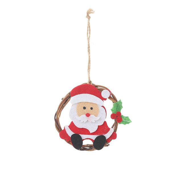 

non-woven rattan ring christmas pendant creative christmas tree wooden ornament decoration