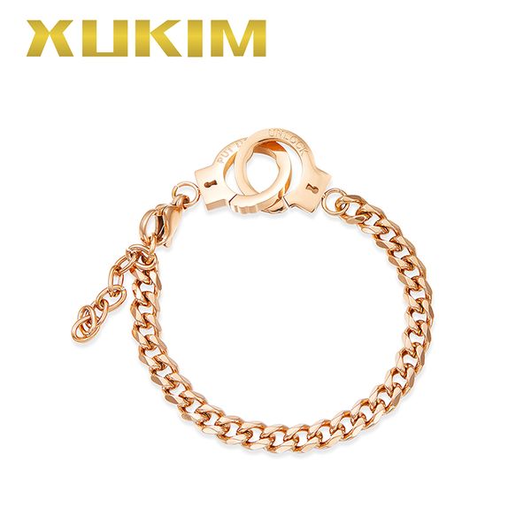 

cuff xukim jewelry fashion design silver bracelet rose gold handcuff, White