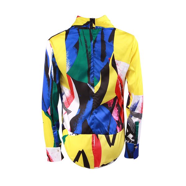 

женщины комбинезоны bodysuit женщины печатный bodysuits для женщин с длинным рукавом геометрических цветов моды женского комбинезон весна мо, Black;white