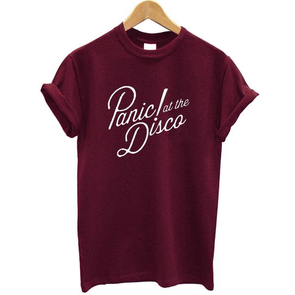 

panic at the disco letter printed tshirt женщины короткие рукава мода лето топы streetwear женщины тенниска хлопка смешная футболка, White