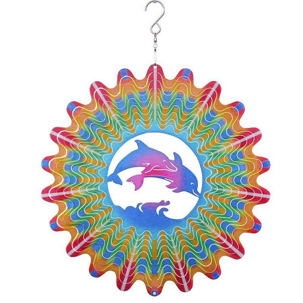

3d красочные ветер spinner 12 дюймов mandala из нержавеющей стали металл ветер спиннерс