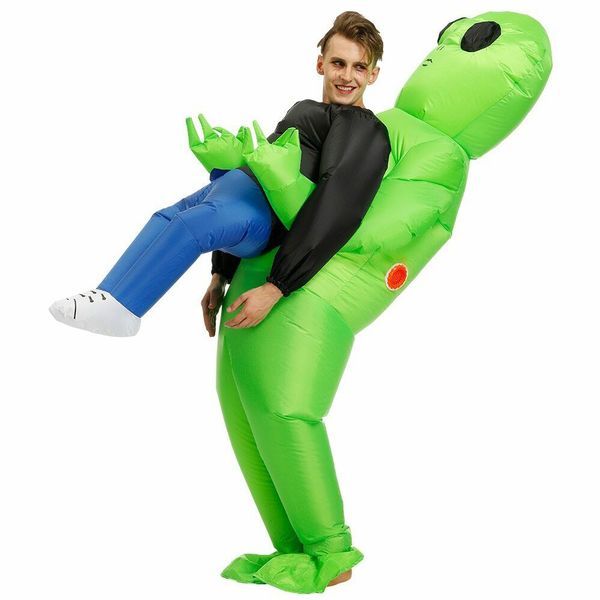 

kids alien carrying human funny cartoon party waterproof cosplay inflatable costume props halloween blow up foldable
