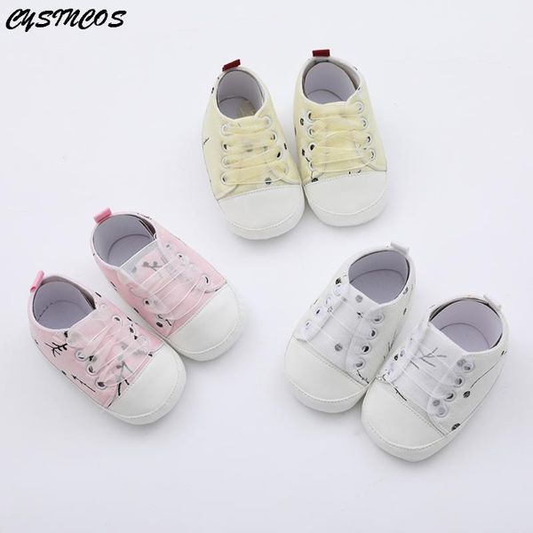 

cysincos 2020 first walkers infant baby plum blossom print canvas shoes toddler girls spring autumn kids soft sole casual shoes