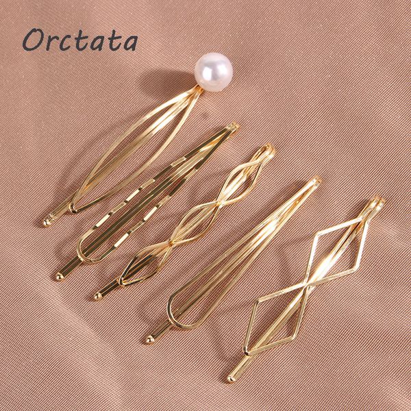 

клипы 3шт набор моды девочек искусственный pearl barrettes аксессуары для волос женщин корейский, Golden;white