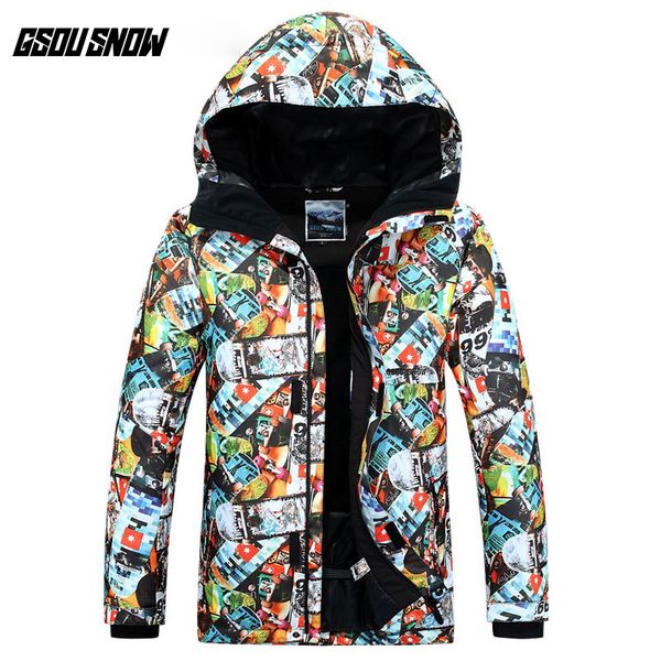 

gsou snow men's single board ski suit outdoor windproof waterproof warm wear-resistant breathable ski jacket for men size xs-xl