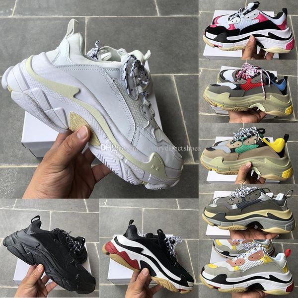 

new version paris luxury triple-s casual shoes men womens triple black white pink beige gey red blue mens designer shoes sneakers dad shoes