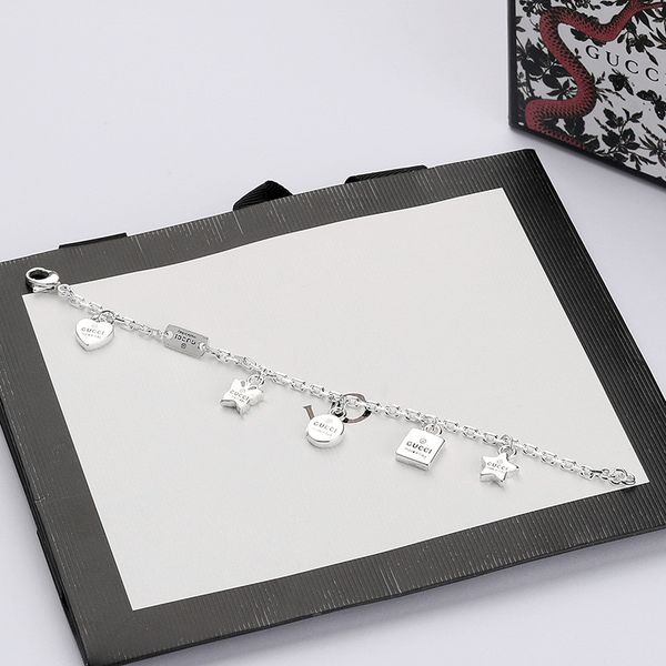 

new thai silver bracelet star love butterfly bracelet selling bracelet fashion jewelry supply, Golden;silver
