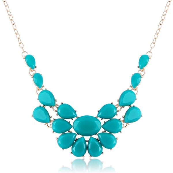 

fashion lady banquet necklace multicolour acrylic gem choker collier femme jewelry maxi banquet decoration necklace, Golden;silver